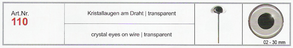 transparente Kristallaugen am Draht
