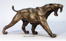 Jim Kagel Sabercat Sculpture, bronze filled