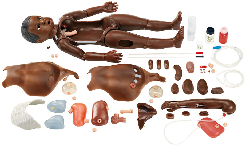 CLA-Kinderkrankenpflegepuppe, in dunkler Hautfarbe